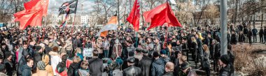 Penza, Rusya - 26 Şubat 2017: Muhalefet toplantı. Yolsuzluk karşı ralli 