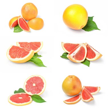 Beyaz arkaplan üzerinde greyfurt kolajı