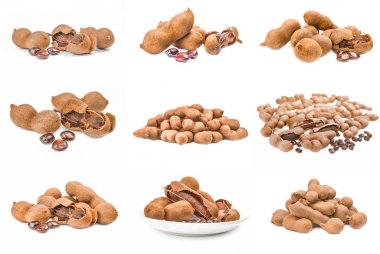 Tamarind Kolajı beyaz arkaplan üzerinde izole