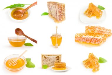 Beyaz arka planda izole edilmiş bir bal arısı kümesi