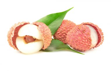 Bir beyaz arka plan kesme izole Litschi