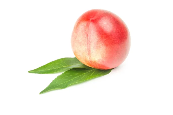 Juicy ripe peaches isolated on a white background cutout — Stock Photo, Image