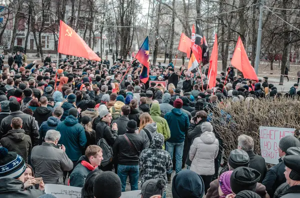 Penza, russland - 26. März 2017: Oppositionstreffen. Der Stand des Kampfes gegen die Korruption — Stockfoto