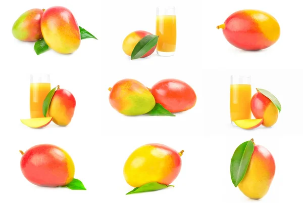 Grupp av mango röd närbild isolerad på vit bakgrund — Stockfoto