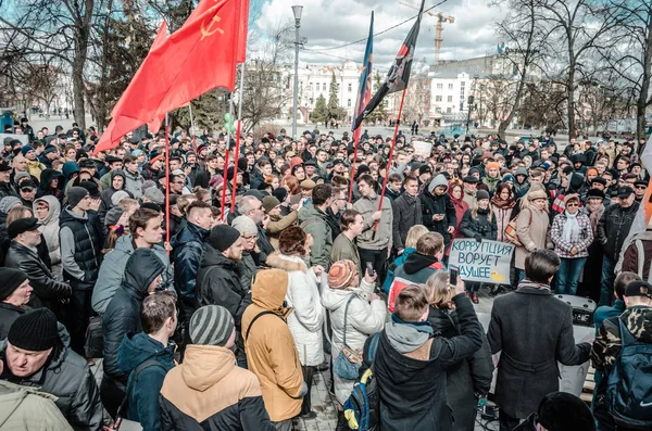 Penza, Rusland - 26 maart 2017: Navalny rally in Rusland — Stockfoto