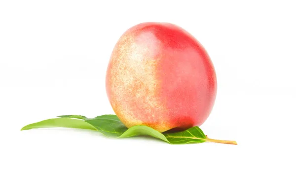 在白色背景上的孤立的桃子。剪切路径 — 图库照片