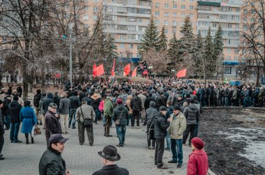 Penza, Rusya - 26 Şubat 2017: Ralli Dmitry Medvedev karşı