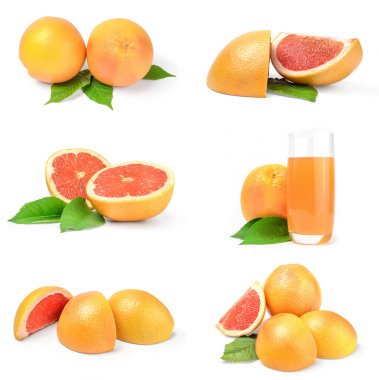 Greyfurt kolajı kırpma yolu olan beyaz bir arkaplanda izole edildi