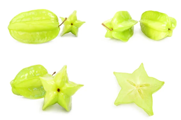 Conjunto de primer plano de la fruta de la estrella en blanco —  Fotos de Stock