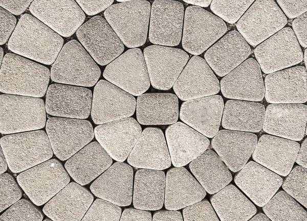 Stone paving circle texture. Abstract structured background of modern street pavement slabs pattern — Stock Photo, Image