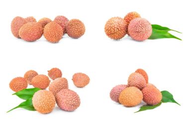 Grup beyaz lechee yakın çekim