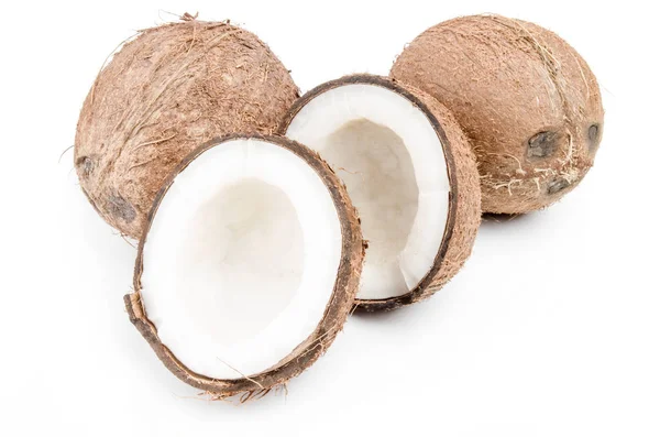 Kokosnuss isoliert auf weiß — Stockfoto