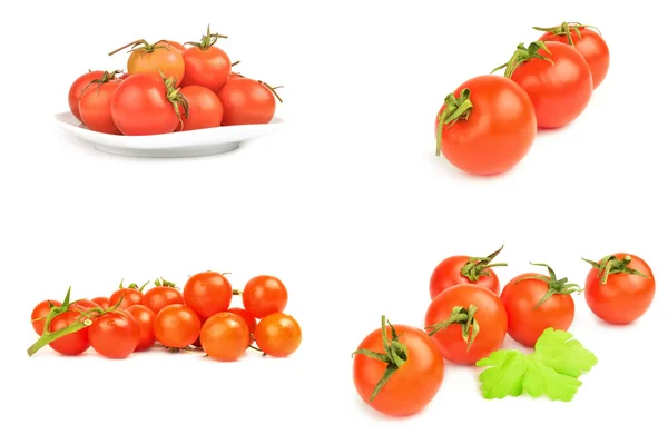 Collage of cherry isolated on a white cutout — Stock Photo, Image