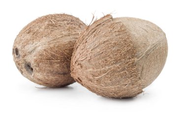 İzole beyaz zemin üzerine Hindistan cevizi