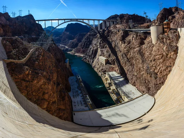 Vista da Ponte do Rio Colorado a partir da Barragem Hoover em Nevada, EUA — Fotografia de Stock