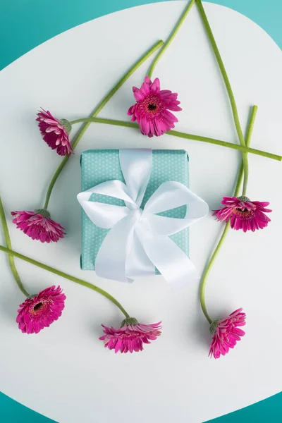 Glücklicher Muttertag Frauentag Valentinstag Oder Geburtstag Pastell Bonbons Blau Gefärbten — Stockfoto