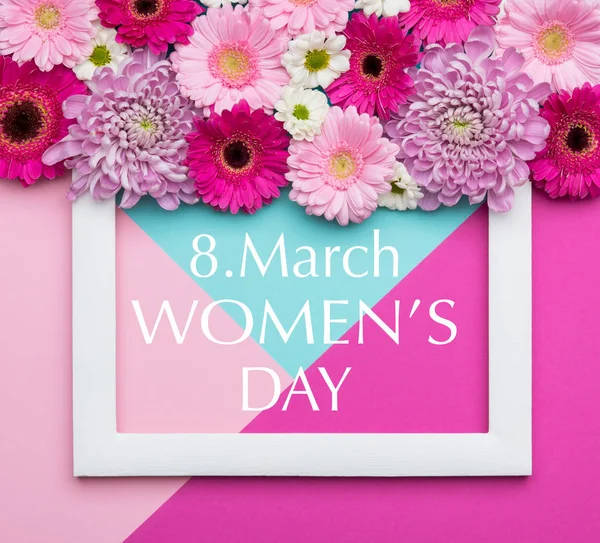 Happy Women Day Pastel Candy Fond Coloré Floral Womens Day — Photo