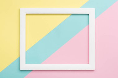 Pastel renkli kağıt doku minimalizm arka plan soyut. Boş resim çerçevesi ile en az geometrik şekiller ve çizgiler kompozisyon.