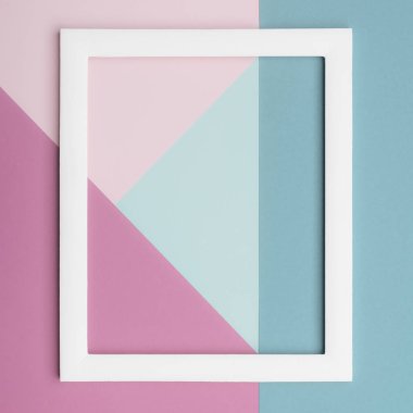 Pastel renkli kağıt doku minimalizm arka plan soyut. Boş resim çerçevesi ile en az geometrik şekiller ve çizgiler kompozisyon.