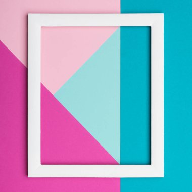 Pastel renkli kağıt doku minimalizm arka plan soyut. Boş resim çerçevesi ile en az geometrik şekiller ve çizgiler kompozisyon.