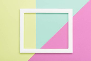 Pastel renkli kağıt doku minimalizm arka plan soyut. Boş resim çerçevesi ile en az geometrik şekiller ve çizgiler kompozisyon.