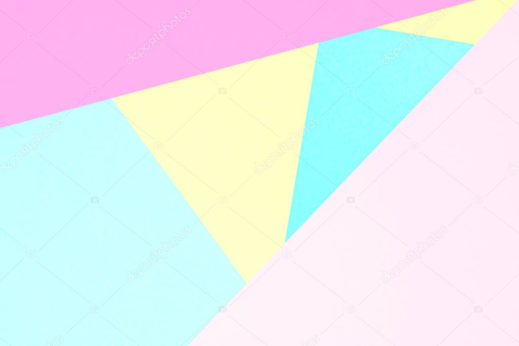 Abstract pastel coloured paper texture minimalism background. Minimal geometric shapes and lines in pastel colours.