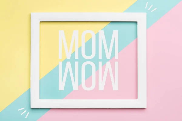 Happy Mother Day Pastel Gekleurde Achtergrond Floral Plat Lag Minimalisme — Stockfoto