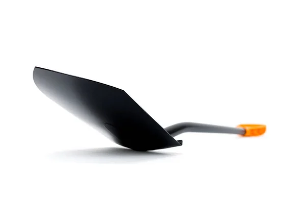 Brand New Black Metal Spade Shovel Isolated White Background Gardening — Stock Photo, Image