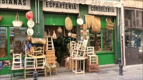 Гранада Испания Сентября 2018 Года Товары Ручной Работы Выставлены Пределами — стоковое видео