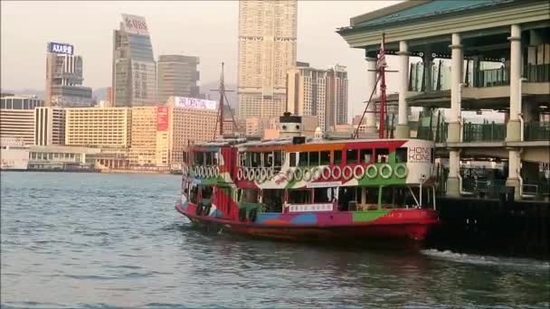 Hong Kong Ásia Oriental Novembro 2019 Barco Star Ferry Colorido — Vídeo de Stock