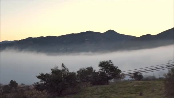 Niedrige Wolken Frühen Morgen Tal Andalusien — Stockvideo