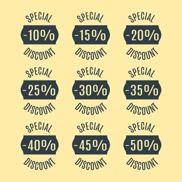 Set of discount labels, vector illustration. — Stock Vector