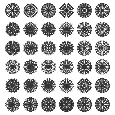 Kağıt kar taneleri ayarla, illüstrasyon vektör.
