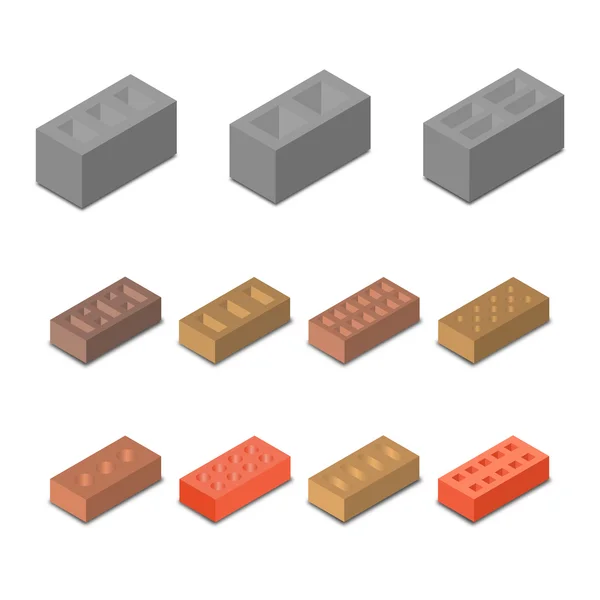 Set isometric icon construction materials, vector illustration. Stock Illustration