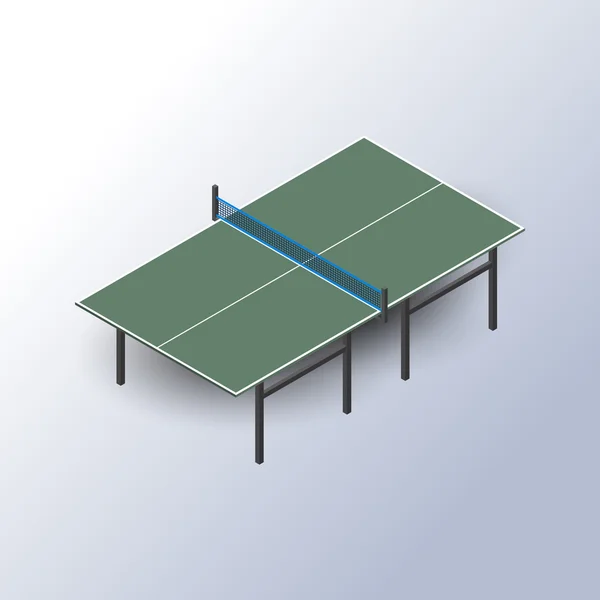 Mesa de ping pong es un isométrico, ilustración vectorial . — Vector de stock