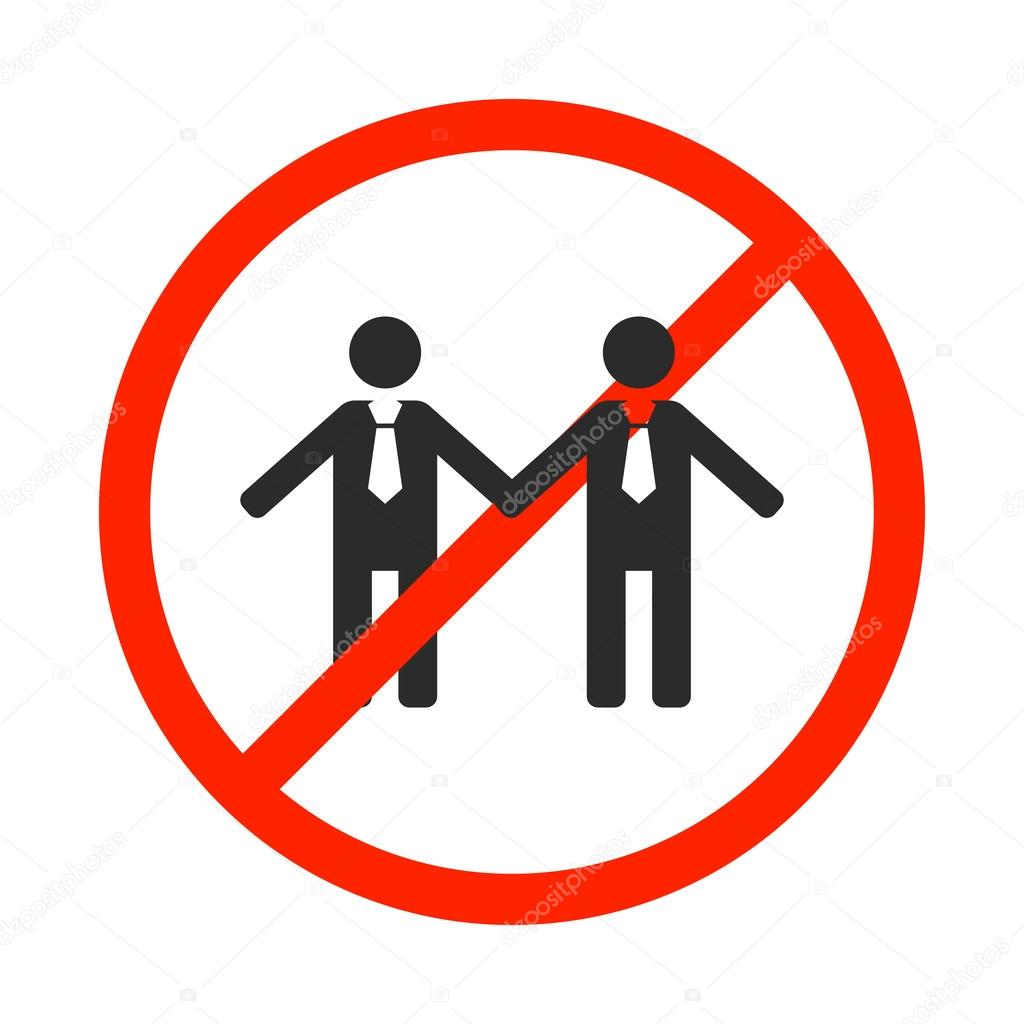 Prohibition sign for same-sex marriage, vector illustration.
