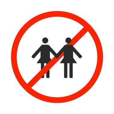 Eşcinsel evlilik, vektör çizim için yasak işareti.