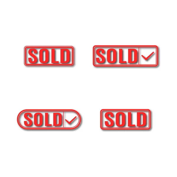 Un conjunto de etiquetas vendidas, ilustración vectorial . — Vector de stock