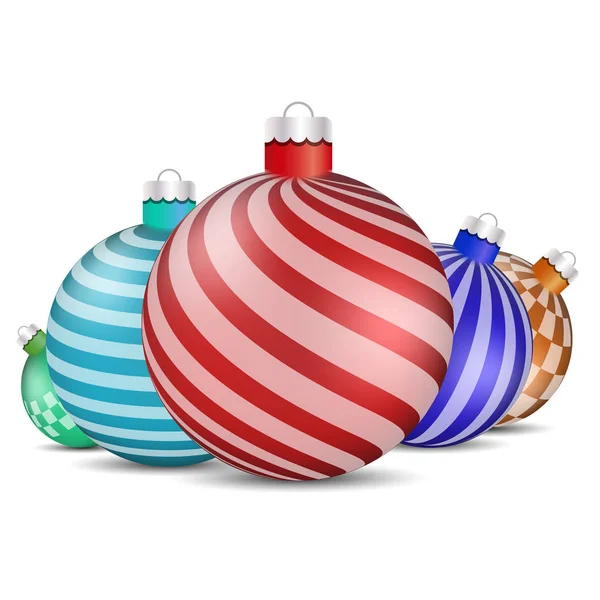 Toys and decorations for the Christmas tree, vector illustration. — Stock Vector