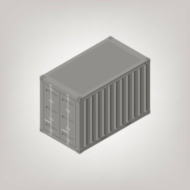 Deniz konteyner izometrik, vektör çizim.