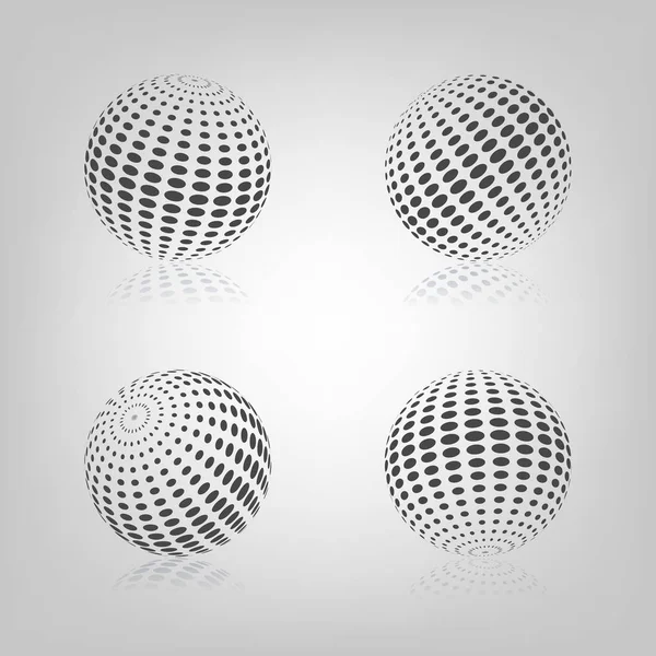 Sphere with halftone fill, vector illustration. — Stock Vector