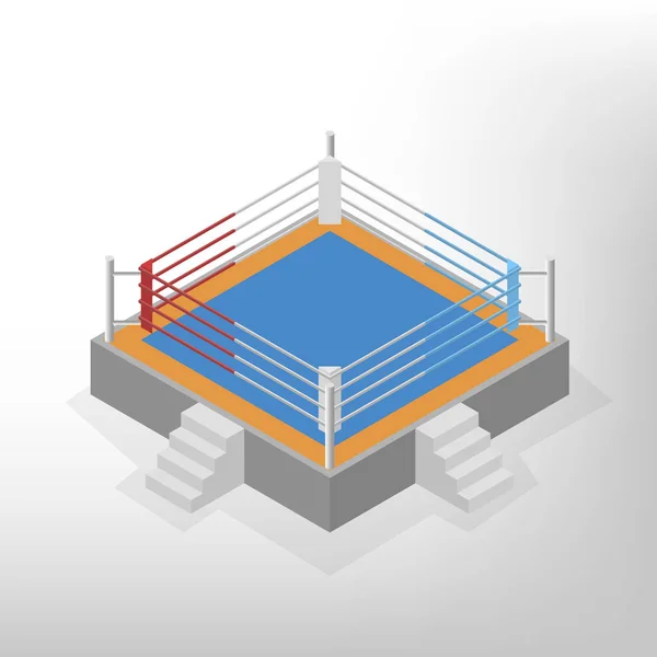 El anillo de boxeo es una ilustración isométrica vectorial . — Archivo Imágenes Vectoriales