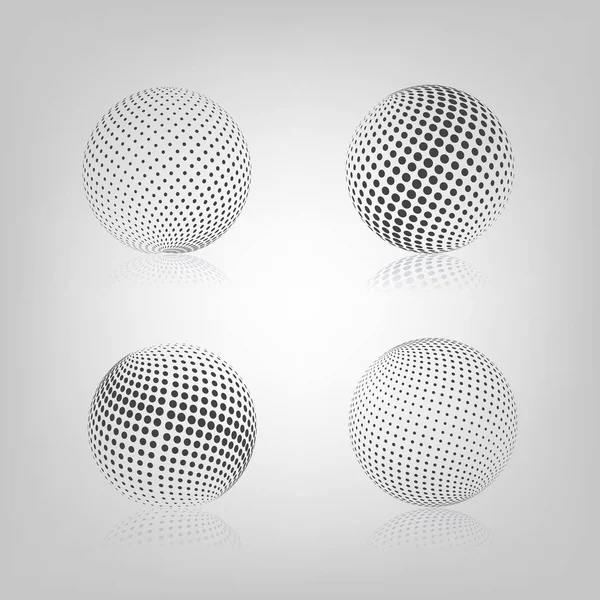 Sphere with halftone fill, vector illustration. — Stock Vector