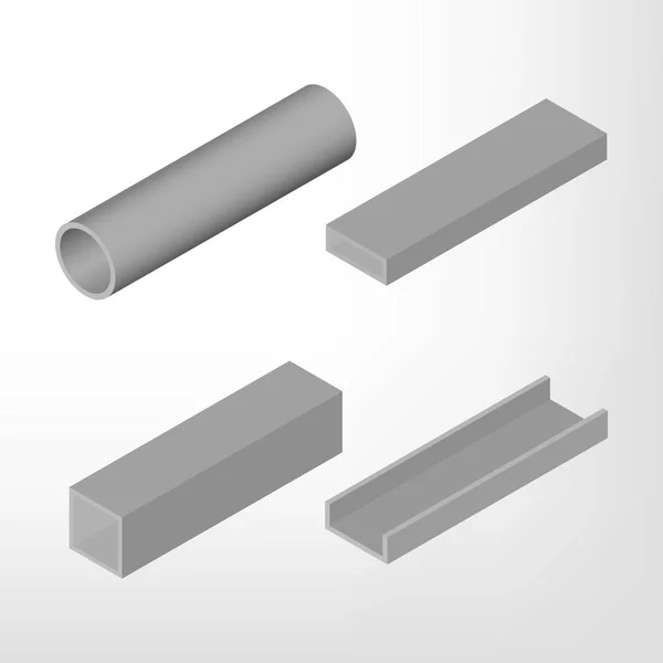 Isometrische Vektorabbildung des Stahlträgers. — Stockvektor