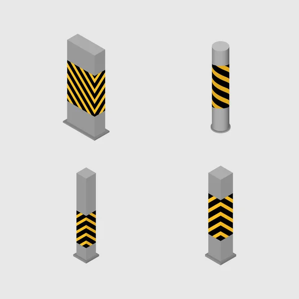 套混凝土柱和支柱，矢量图. — 图库矢量图片