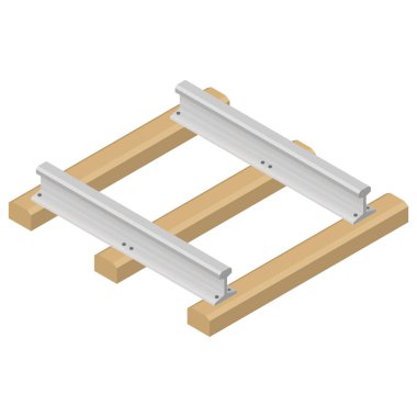 İzometrik, vektör çizim demiryolu parça.