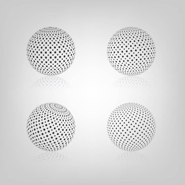 Noktalı resim dolgu, vektör çizim ile Küre.