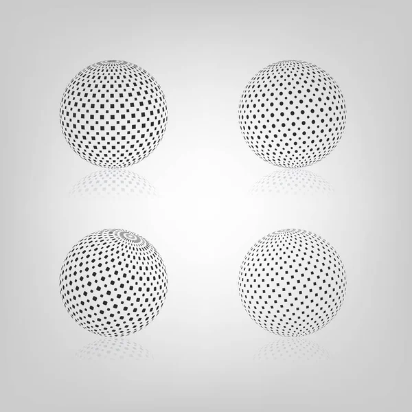 Sphere with halftone fill, vector illustration. — Stock Vector