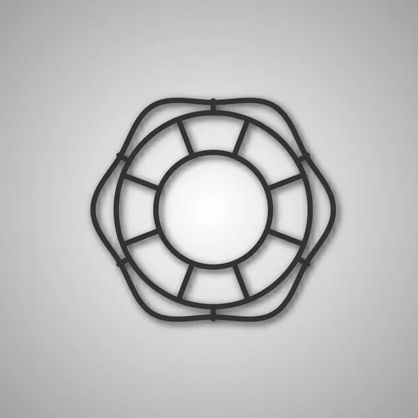 Icône grise bouée de sauvetage, illustration vectorielle . — Image vectorielle