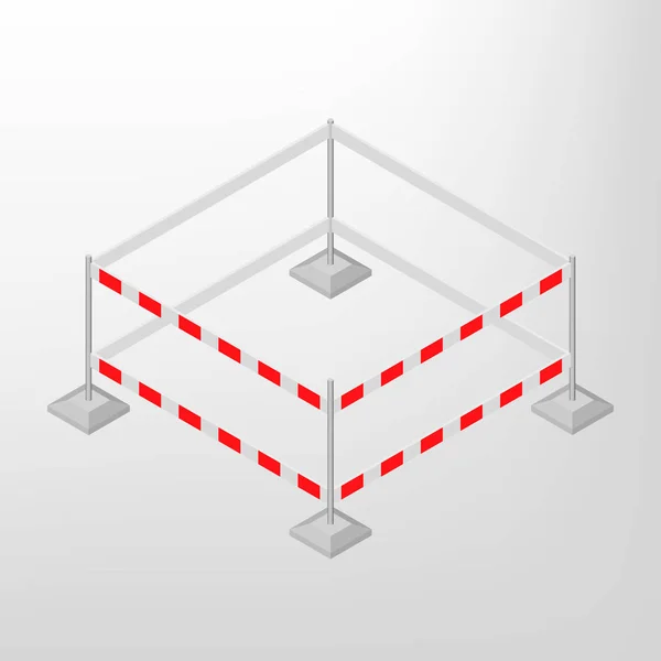 Straßensperrung isometrisch, Vektordarstellung. — Stockvektor